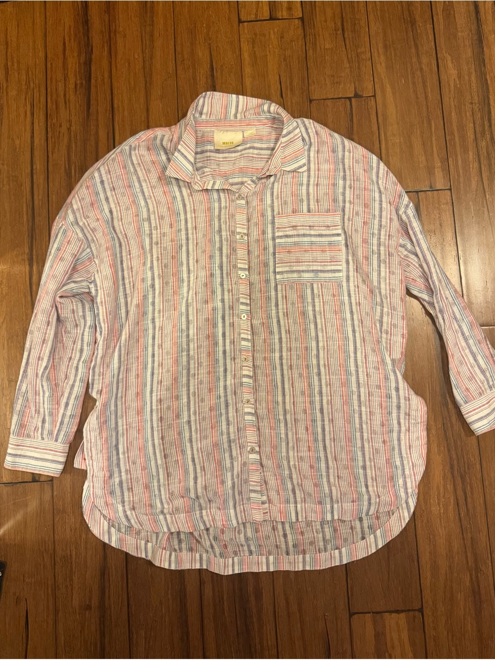 Maeve by Anthropologie Striped Button Down Shirt | Size L